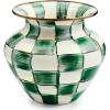 MACKENZIE-CHILDS Enamel Large Vase, Unique Flower-Vase Decor, Green-and-White Emerald Check(Emerald Check)
