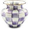 MACKENZIE-CHILDS Enamel Large Vase, Unique Flower-Vase Decor, Green-and-White Emerald Check(Violet Check)