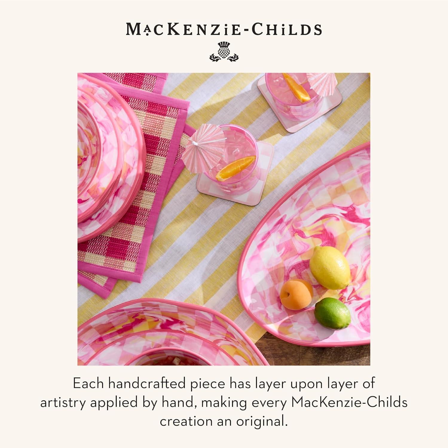 image:imageMACKENZIECHILDS Acrylic Pitcher with Spout for Water Lemonade and Farmhouse Home Decor 25 Quarts White CheckPink Check