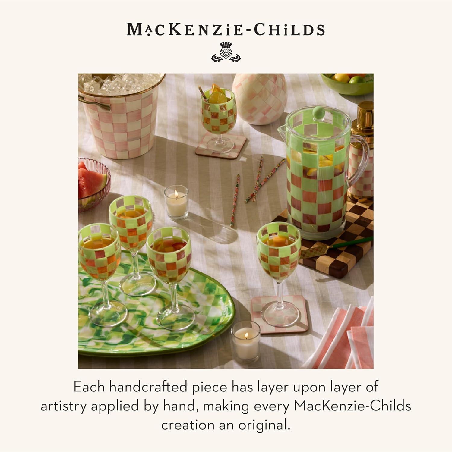 image:imageMACKENZIECHILDS Melamine Dinner Plates Decorative Dinnerware Plates 11 Inches Set of 4 WatermelonGreen Marble Check