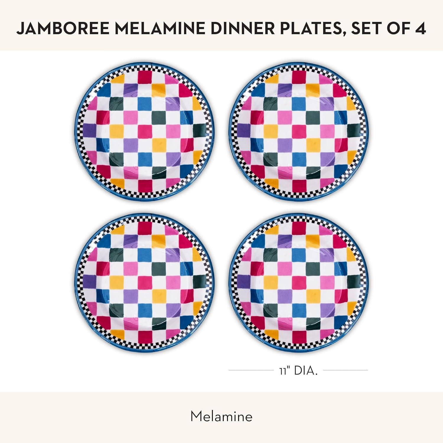 image:imageMACKENZIECHILDS Melamine Dinner Plates Decorative Dinnerware Plates 11 Inches Set of 4 WatermelonJamboree