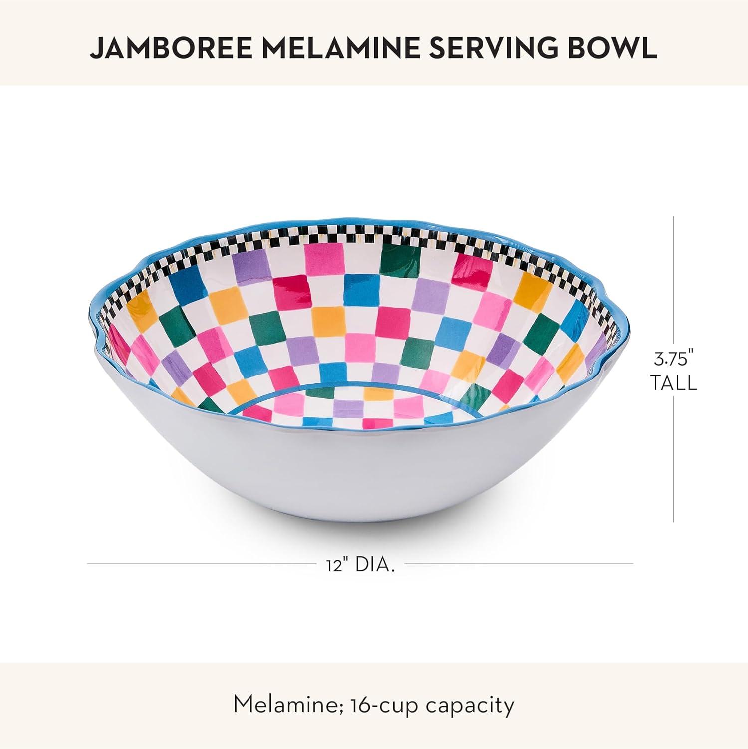 image:imageMACKENZIECHILDS Melamine Serving Bowl Large Decorative Bowl 16Cup Capacity WatermelonJamboree