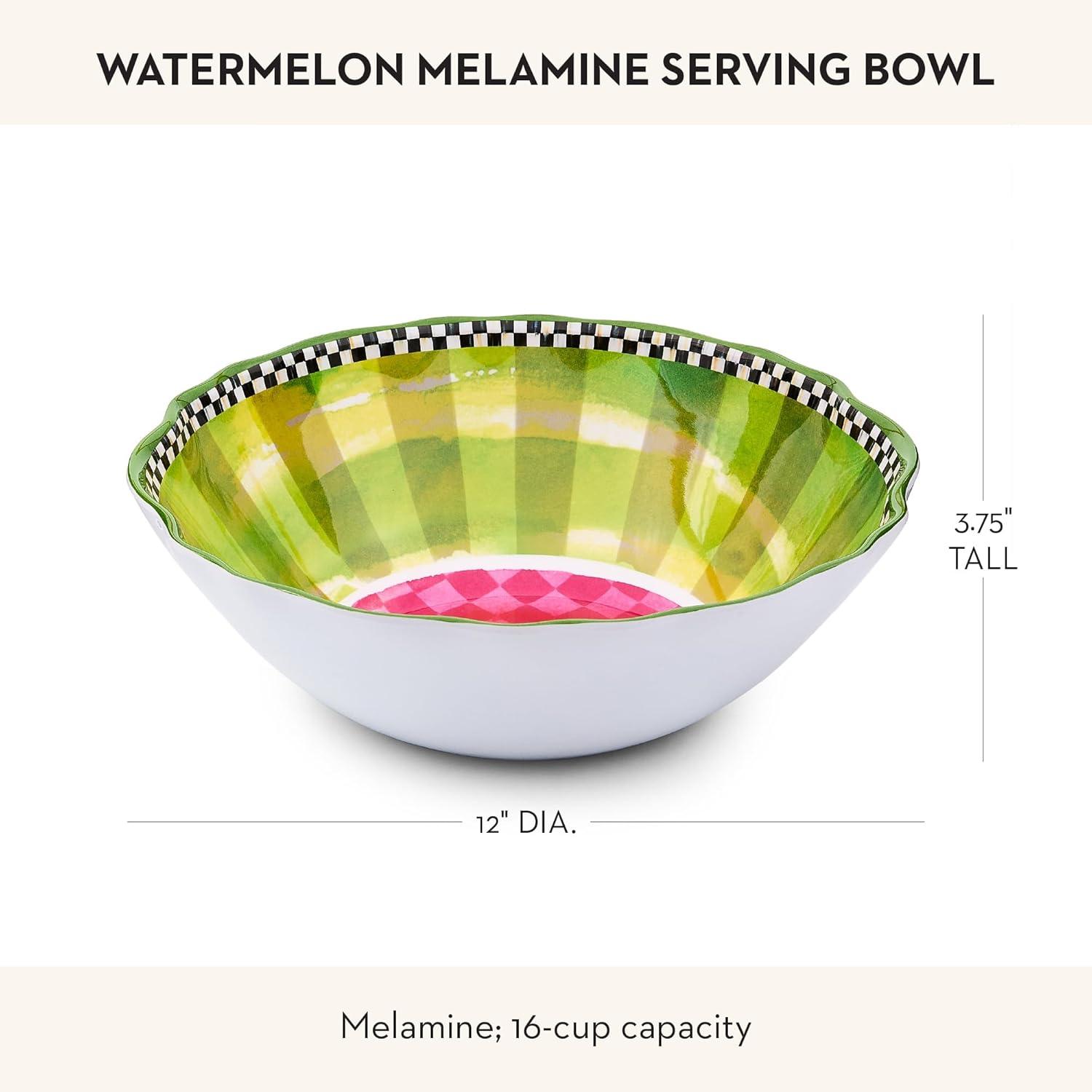 image:imageMACKENZIECHILDS Melamine Serving Bowl Large Decorative Bowl 16Cup Capacity WatermelonWatermelon