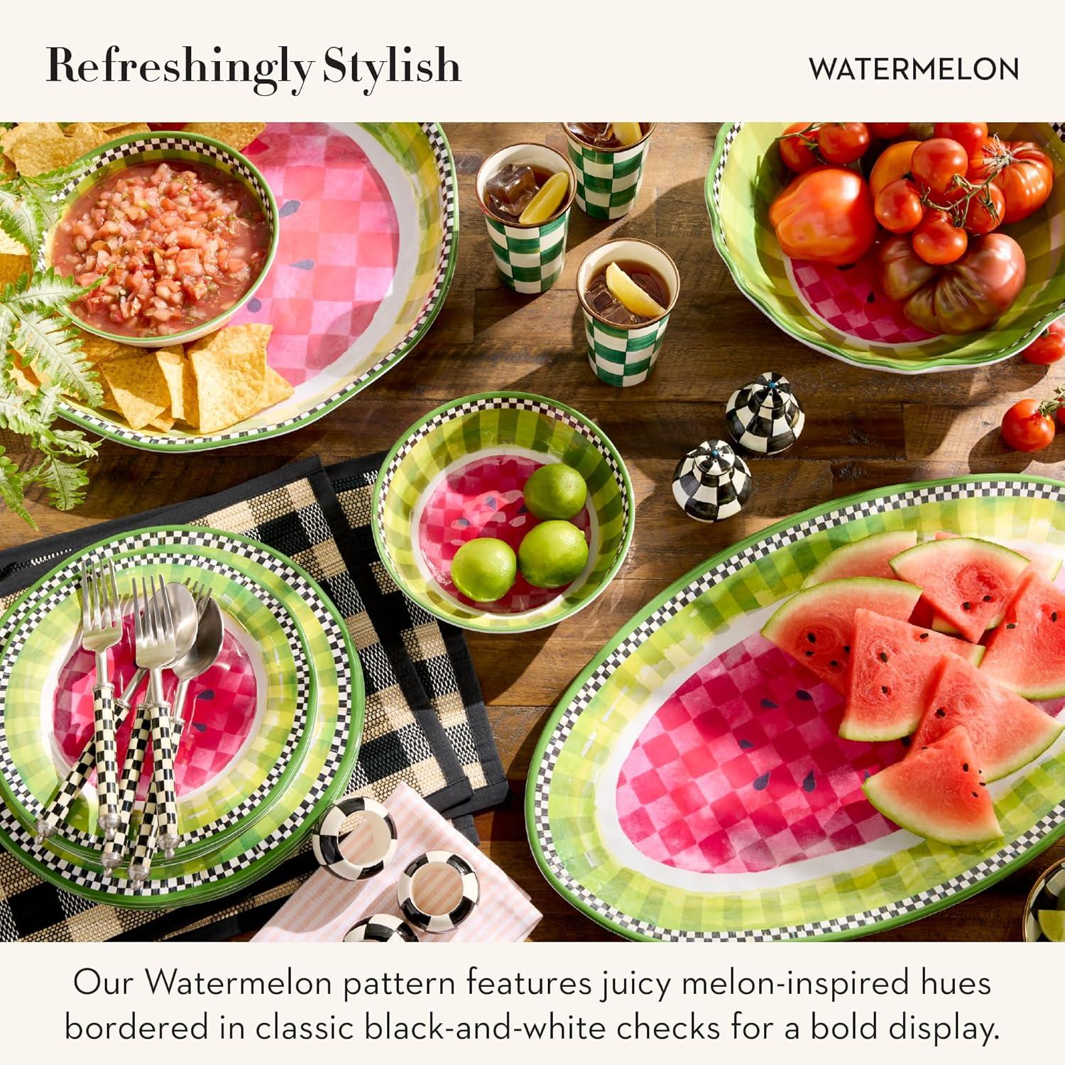 image:imageMACKENZIECHILDS Melamine Serving Bowl Large Decorative Bowl 16Cup Capacity WatermelonWatermelon