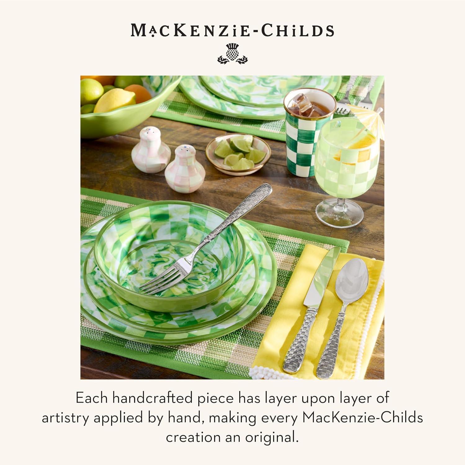 image:imageMACKENZIECHILDS Set of 4 Acrylic Tumblers Open Tumbler Cups Acrylic Cups 14 Ounces Black CheckGreen Check