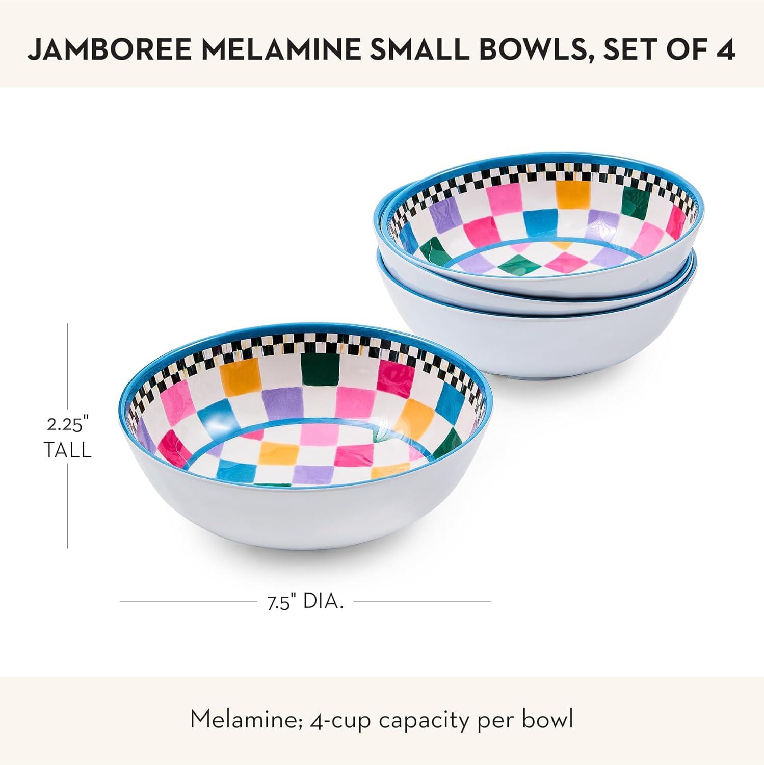 image:imageMACKENZIECHILDS Set of 4 Melamine Bowls Decorative Salad and Soup Bowls Small WatermelonJamboree