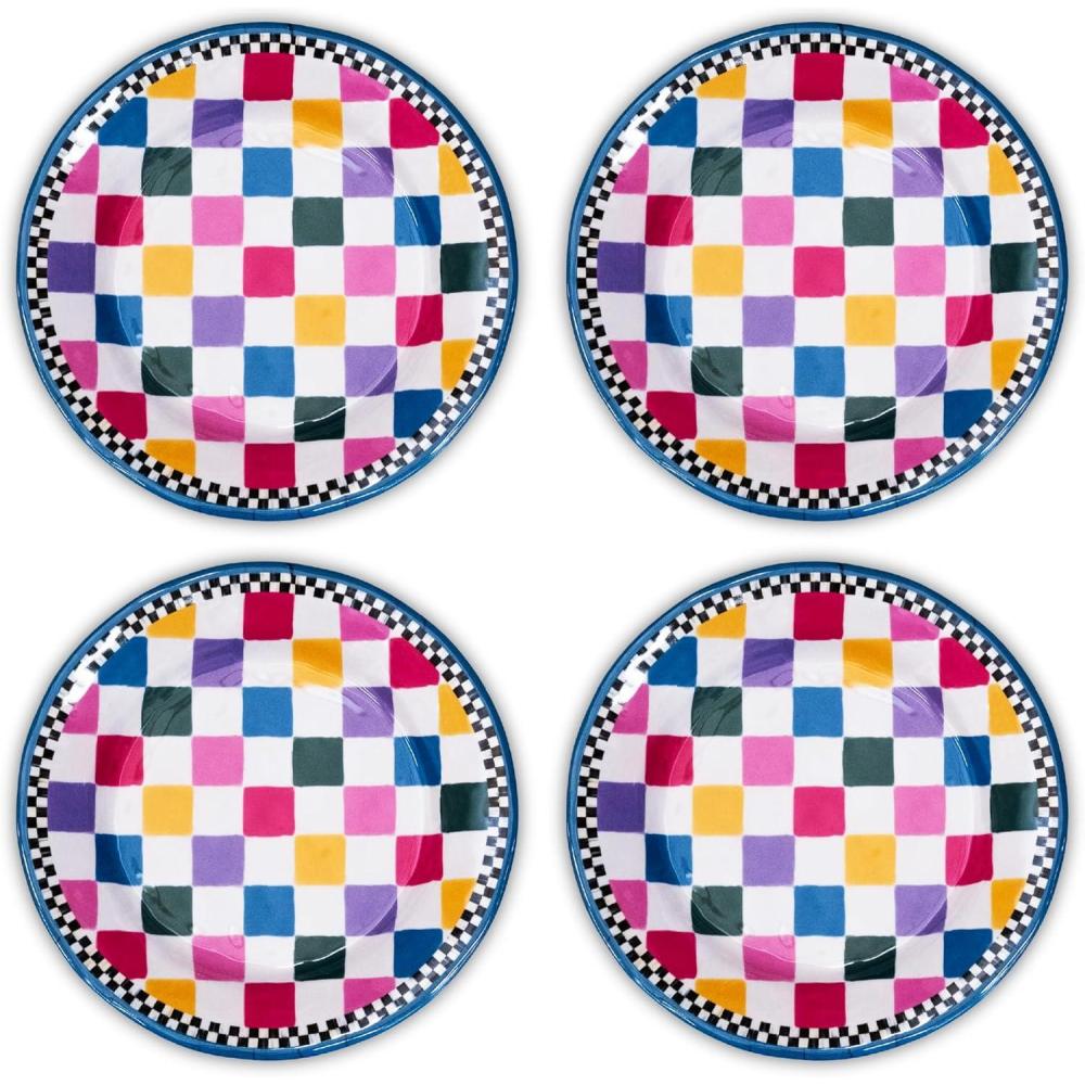 image:imageMACKENZIECHILDS Melamine Dinner Plates Decorative Dinnerware Plates 11 Inches Set of 4 WatermelonJamboree