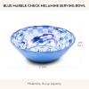 MACKENZIE-CHILDS Melamine Serving Bowl, Large Decorative Bowl, 16-Cup Capacity, Watermelon(Blue Marble Check)