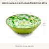 MACKENZIE-CHILDS Melamine Serving Bowl, Large Decorative Bowl, 16-Cup Capacity, Watermelon(Green Marble Check)