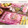 MACKENZIE-CHILDS Melamine Serving Bowl, Large Decorative Bowl, 16-Cup Capacity, Watermelon(Pink Marble Check)