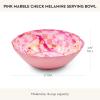 MACKENZIE-CHILDS Melamine Serving Bowl, Large Decorative Bowl, 16-Cup Capacity, Watermelon(Pink Marble Check)