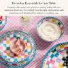 MACKENZIE-CHILDS Set of 4 Melamine Bowls, Decorative Salad and Soup Bowls, Small, Watermelon(Jamboree)