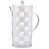 MACKENZIE-CHILDS Acrylic Pitcher with Spout for Water, Lemonade, and Farmhouse Home Decor, 2.5 Quarts, White Check(White Check)