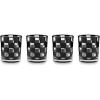 MACKENZIE-CHILDS Set of 4 Acrylic Tumblers, Open Tumbler Cups, Acrylic Cups, 14 Ounces, Black Check(Black Ch)
