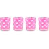 MACKENZIE-CHILDS Set of 4 Acrylic Tumblers, Open Tumbler Cups, Acrylic Cups, 14 Ounces, Black Check(Pink Check)