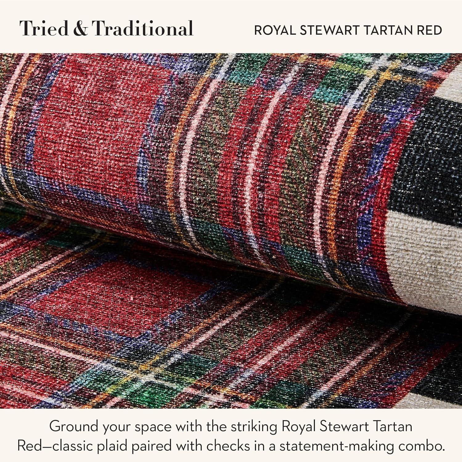 image:imageMACKENZIECHILDS Washable Rug Decorative Indoor Rug 26 x 8 Runner GrayandWhite Sterling CheckeredRoyal Stewart Tartan