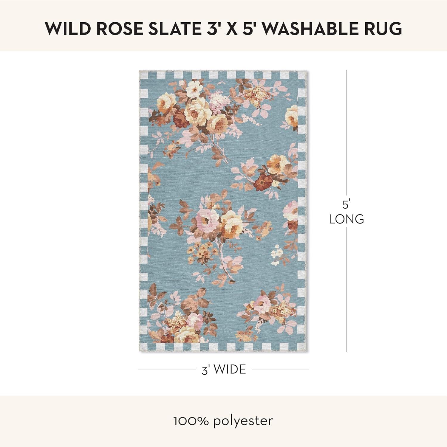 image:imageMACKENZIECHILDS Washable Rug Decorative Indoor Rug 26 x 8 Runner GrayandWhite Sterling CheckeredSlate Wild Rose