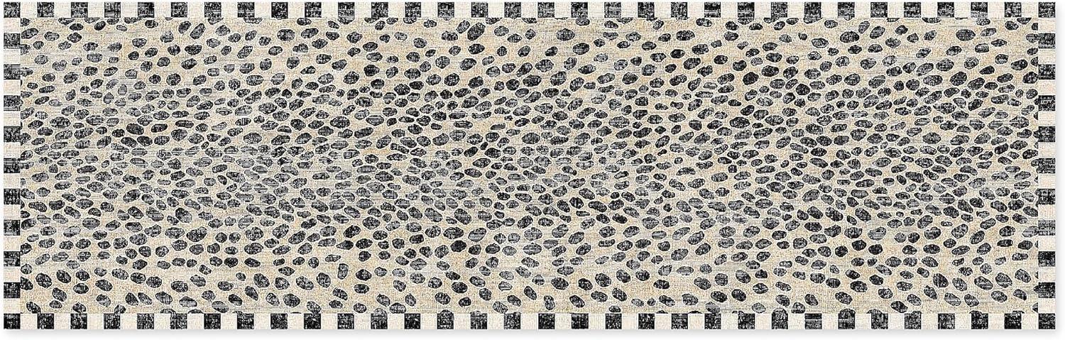 image:imageMACKENZIECHILDS Washable Rug Decorative Indoor Rug 26 x 8 Runner GrayandWhite Sterling CheckeredSnow Leopard