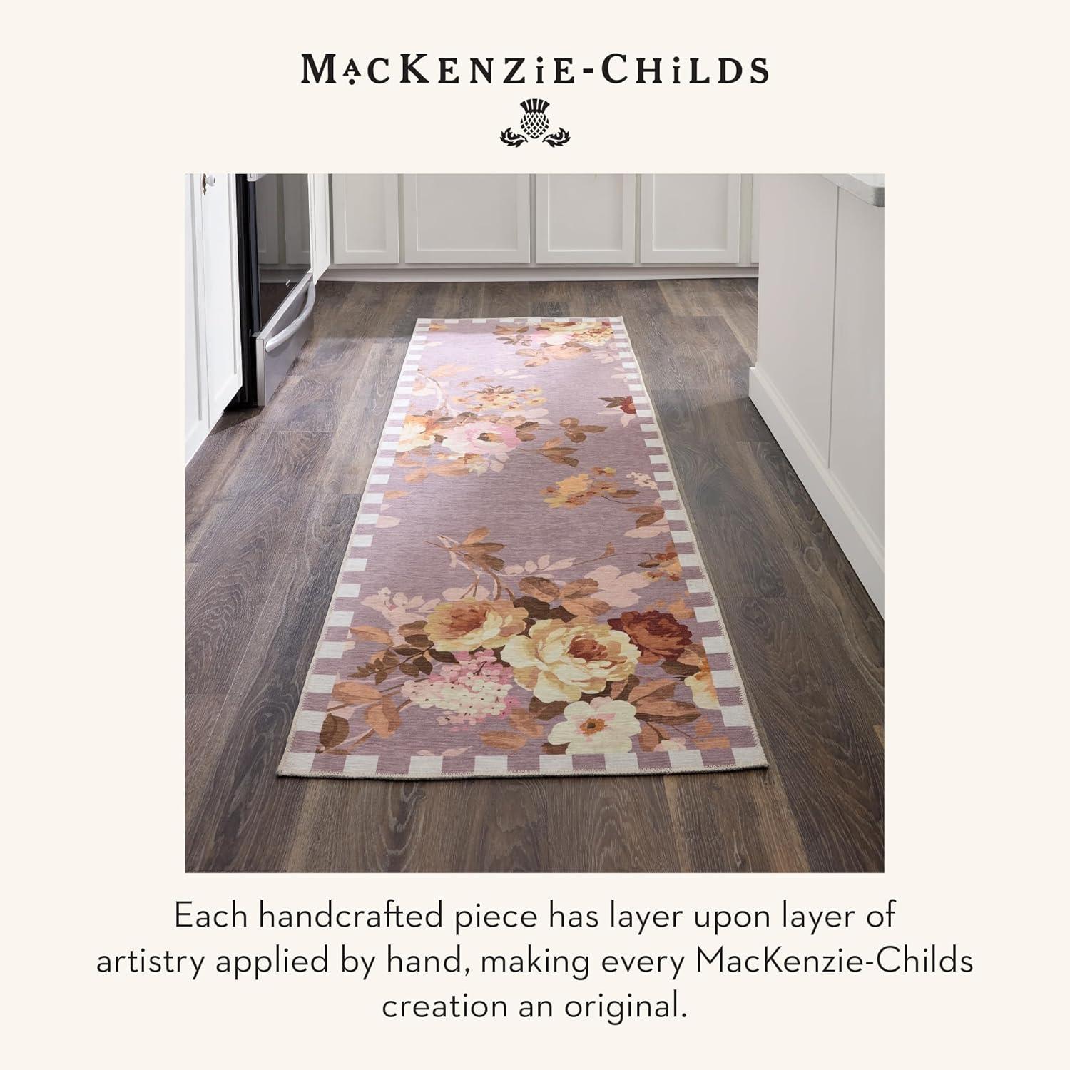 image:imageMACKENZIECHILDS Washable Rug Decorative Indoor Rug 26 x 8 Runner GrayandWhite Sterling CheckeredTaupe Wild Rose