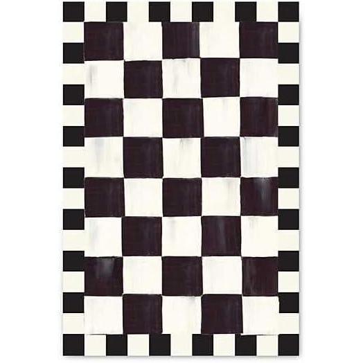 image:imageMACKENZIECHILDS Washable Rug Decorative Indoor Rug 26 x 8 Runner GrayandWhite Sterling CheckeredCourtly Checkered