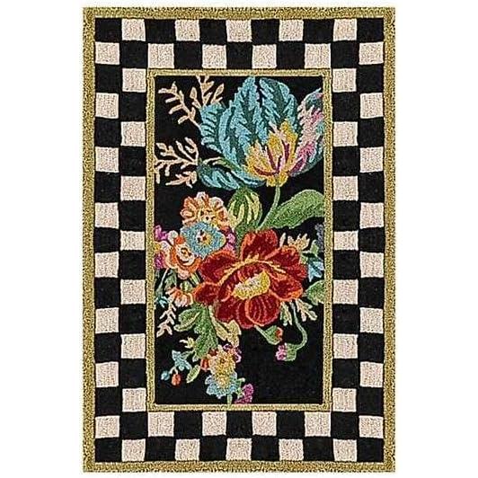 image:imageMACKENZIECHILDS Washable Rug Decorative Indoor Rug 26 x 8 Runner GrayandWhite Sterling CheckeredFlower Market