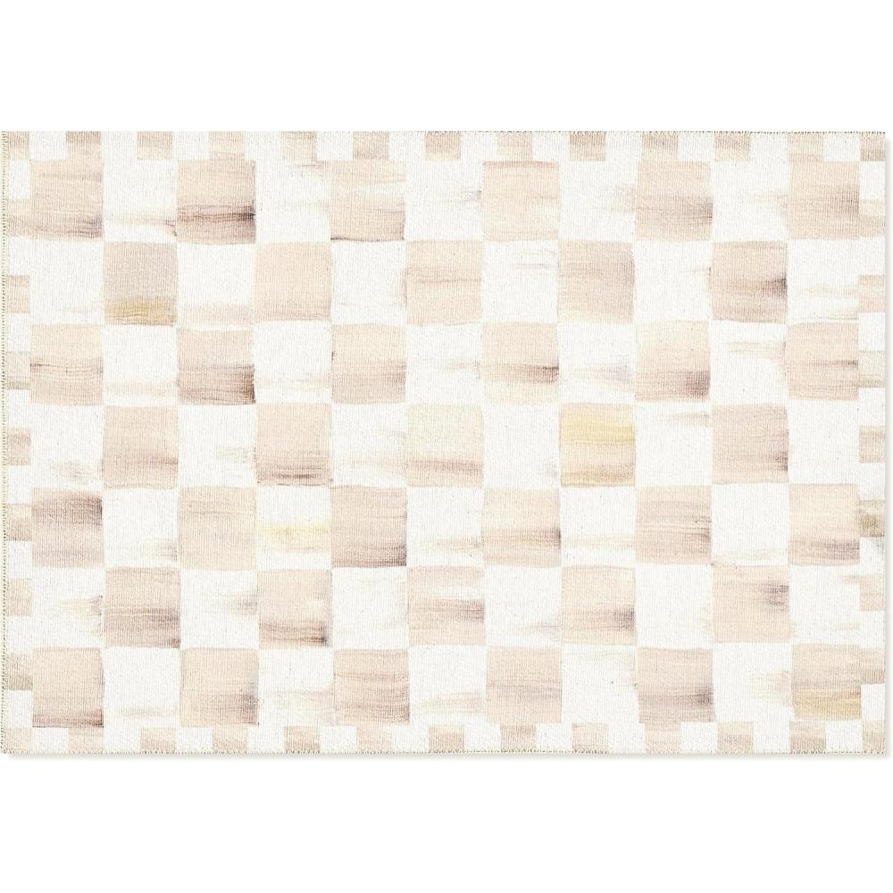 image:imageMACKENZIECHILDS Washable Rug Decorative Indoor Rug 26 x 8 Runner GrayandWhite Sterling CheckeredMocha Checkered