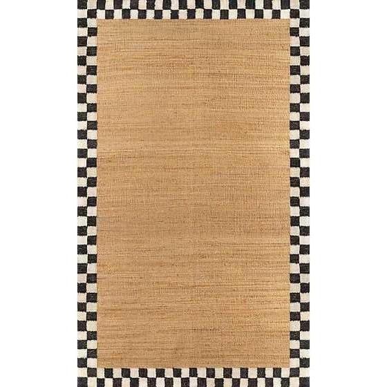 image:imageMACKENZIECHILDS Washable Rug Decorative Indoor Rug 26 x 8 Runner GrayandWhite Sterling CheckeredNaturals Check