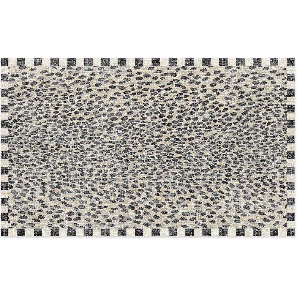 image:imageMACKENZIECHILDS Washable Rug Decorative Indoor Rug 26 x 8 Runner GrayandWhite Sterling CheckeredSnow Leopard