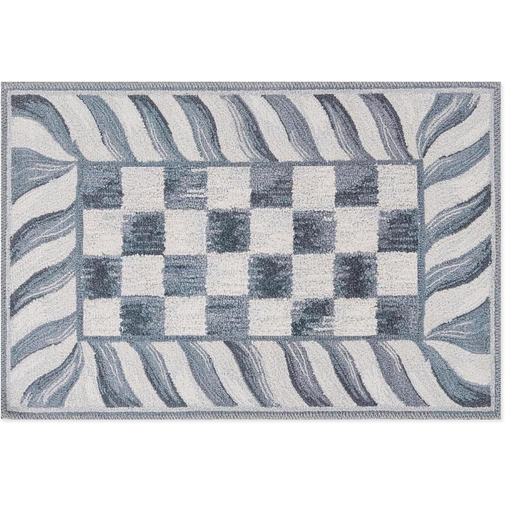 image:imageMACKENZIECHILDS Washable Rug Decorative Indoor Rug 26 x 8 Runner GrayandWhite Sterling CheckeredSterling Check