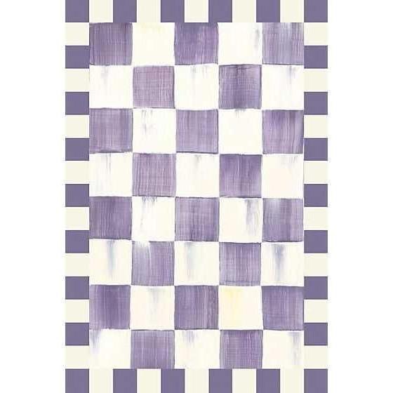 image:imageMACKENZIECHILDS Washable Rug Decorative Indoor Rug 26 x 8 Runner GrayandWhite Sterling CheckeredViolet Checkered