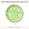 MACKENZIE-CHILDS Melamine Round Platter, Decorative Serving Plate for Entertaining, Large, Green Marble Check(Green Marble Check)