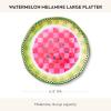 MACKENZIE-CHILDS Melamine Round Platter, Decorative Serving Plate for Entertaining, Large, Green Marble Check(Watermelon)
