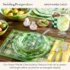 MACKENZIE-CHILDS Oval Melamine Platter, Decorative Serving Plate for Entertaining, Watermelon(Green Marble Check)