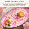 MACKENZIE-CHILDS Oval Melamine Platter, Decorative Serving Plate for Entertaining, Watermelon(Pink Marble Check)