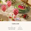 MACKENZIE-CHILDS Set of 4 Melamine Salad Plates, Decorative Dishwasher-Safe Dinnerware Plates, 9 Inches, Jamboree(Watermelon)