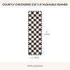 MACKENZIE-CHILDS Washable Rug, Decorative Indoor Rug, 2’6″ x 8′ Runner, Gray-and-White Sterling Checkered(Courtly Checkered)
