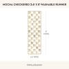 MACKENZIE-CHILDS Washable Rug, Decorative Indoor Rug, 2’6″ x 8′ Runner, Gray-and-White Sterling Checkered(Mocha Checkered)