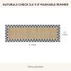 MACKENZIE-CHILDS Washable Rug, Decorative Indoor Rug, 2’6″ x 8′ Runner, Gray-and-White Sterling Checkered(Naturals Check)