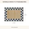 MACKENZIE-CHILDS Washable Rug, Decorative Indoor Rug, 2’6″ x 8′ Runner, Gray-and-White Sterling Checkered(Naturals Check)