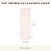 MACKENZIE-CHILDS Washable Rug, Decorative Indoor Rug, 2’6″ x 8′ Runner, Gray-and-White Sterling Checkered(Rosy Checkered)