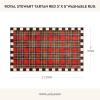 MACKENZIE-CHILDS Washable Rug, Decorative Indoor Rug, 2’6″ x 8′ Runner, Gray-and-White Sterling Checkered(Royal Stewart Tartan)