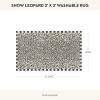MACKENZIE-CHILDS Washable Rug, Decorative Indoor Rug, 2’6″ x 8′ Runner, Gray-and-White Sterling Checkered(Snow Leopard)