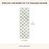 MACKENZIE-CHILDS Washable Rug, Decorative Indoor Rug, 2’6″ x 8′ Runner, Gray-and-White Sterling Checkered(Sterling Checkered)