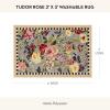 MACKENZIE-CHILDS Washable Rug, Decorative Indoor Rug, 2’6″ x 8′ Runner, Gray-and-White Sterling Checkered(Tudor Rose)