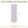 MACKENZIE-CHILDS Washable Rug, Decorative Indoor Rug, 2’6″ x 8′ Runner, Gray-and-White Sterling Checkered(Violet Checkered)