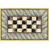 MACKENZIE-CHILDS Washable Rug, Decorative Indoor Rug, 2’6″ x 8′ Runner, Gray-and-White Sterling Checkered(Courtly Check Purple & Green)