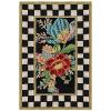MACKENZIE-CHILDS Washable Rug, Decorative Indoor Rug, 2’6″ x 8′ Runner, Gray-and-White Sterling Checkered(Flower Market)