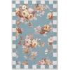 MACKENZIE-CHILDS Washable Rug, Decorative Indoor Rug, 2’6″ x 8′ Runner, Gray-and-White Sterling Checkered(Slate Wild Rose)