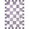 MACKENZIE-CHILDS Washable Rug, Decorative Indoor Rug, 2’6″ x 8′ Runner, Gray-and-White Sterling Checkered(Violet Checkered)