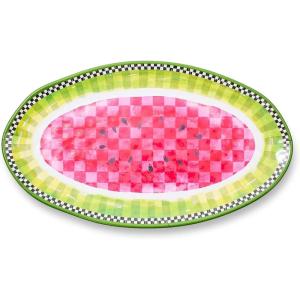 MACKENZIE-CHILDS Oval Melamine Platter, Decorative Serving Plate for Entertaining, Watermelon(Watermelon)